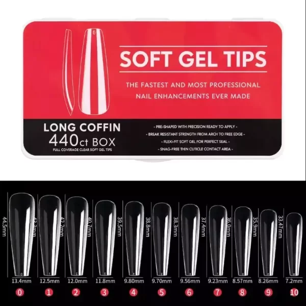 Producto - SOFT GEL TIPS LONG COFFIN