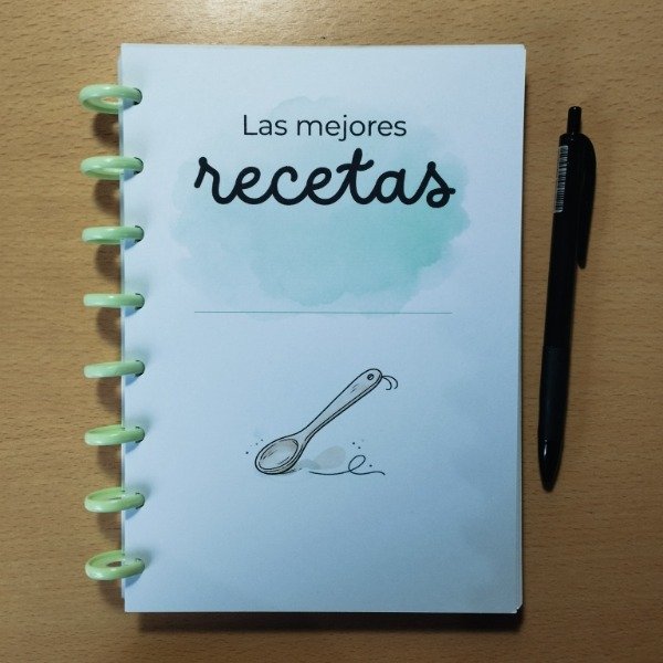 Producto - Recetario de Cocina A5 80 Hojas - Recetas Familiares - 3 al cubo - 8