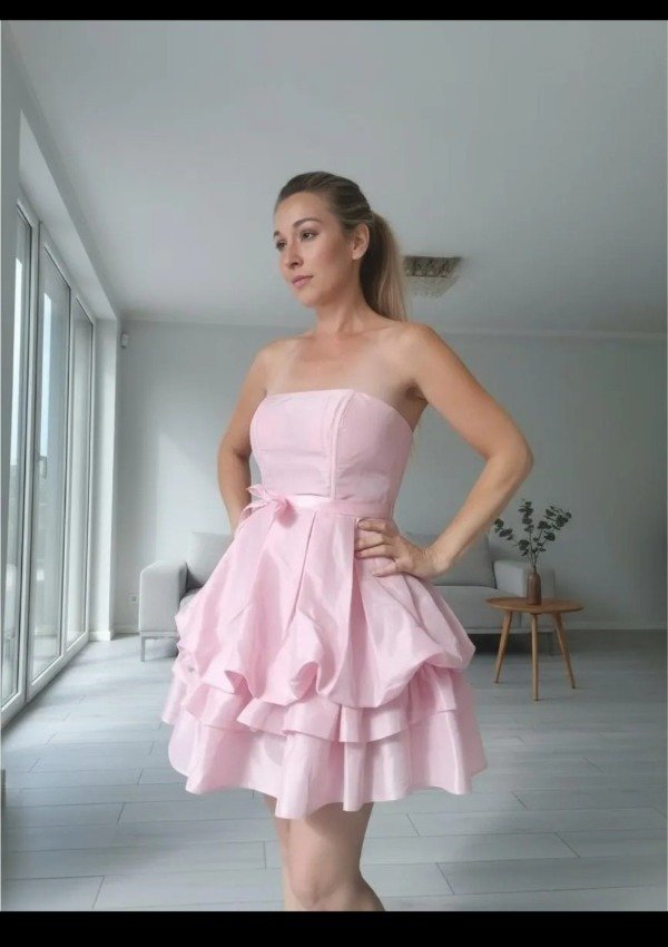 Producto - Vestido corto globo straples - 2