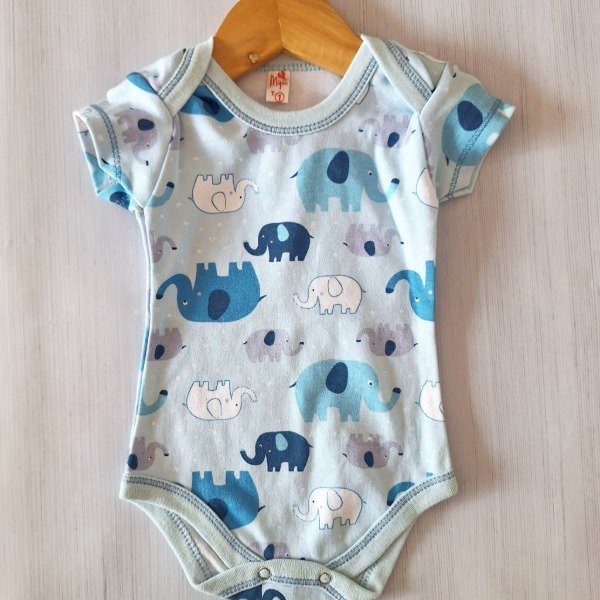 Producto - Body Algodón Azul Elefante MC