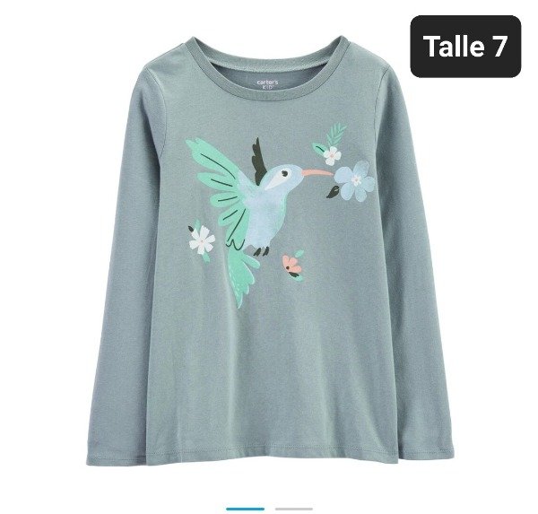 Remera manga larga carters talle 7 pajaro