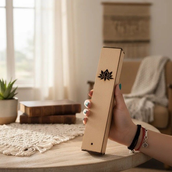 Producto - Caja porta sahumerios Flor de Loto