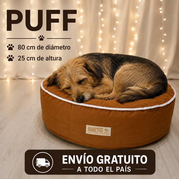 Producto - COLCHÓN PUFF REDONDO CANELA DE 80cm.x25cm.