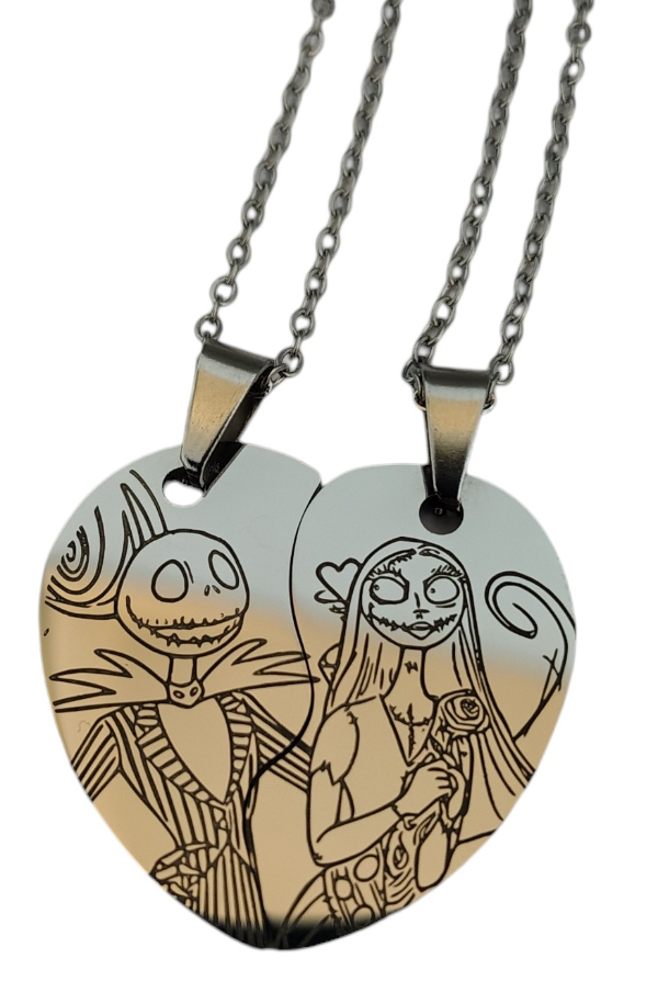 Producto - DIJE CORAZON COMPARTIDO JACK Y SALLY  + CAJA DE REGALO
