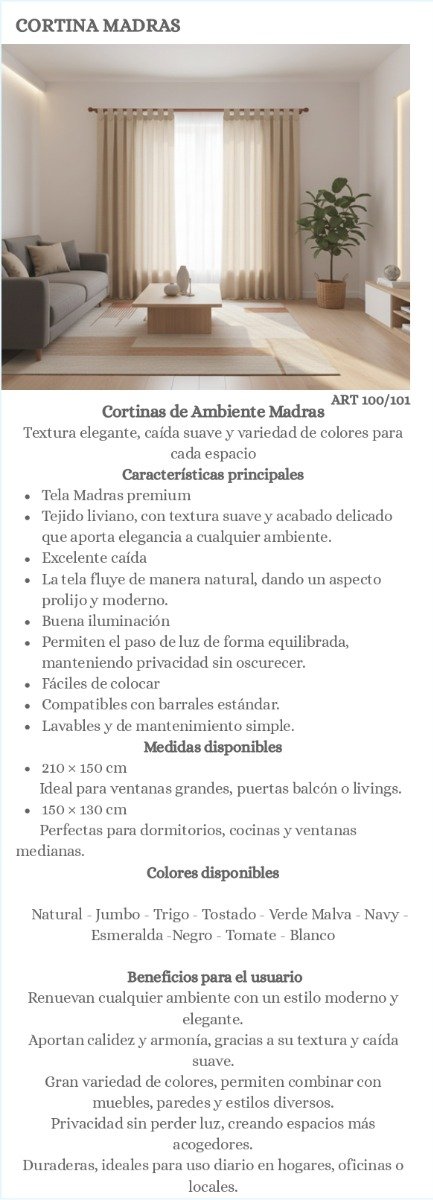 Producto - Cortinas Madras