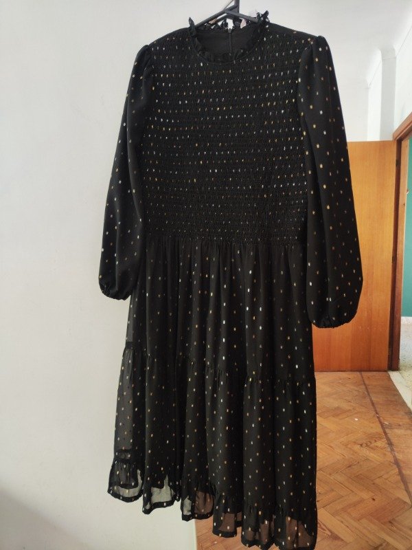 Vestido gasa negro y lunares — imagen 3