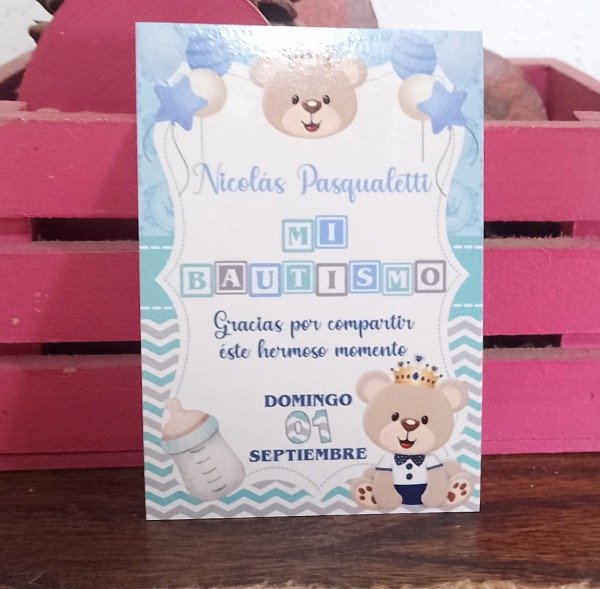 Producto - CARTÓN SUBLIMADO - TARJETAS BAUTISMO 2