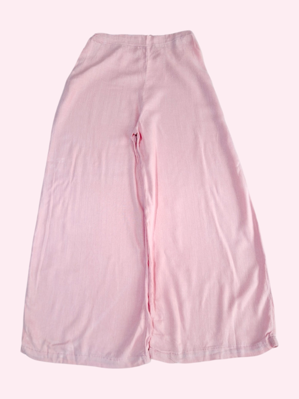 Producto - Pantalon pata ancha de lino rosa claro Rondini 10 años