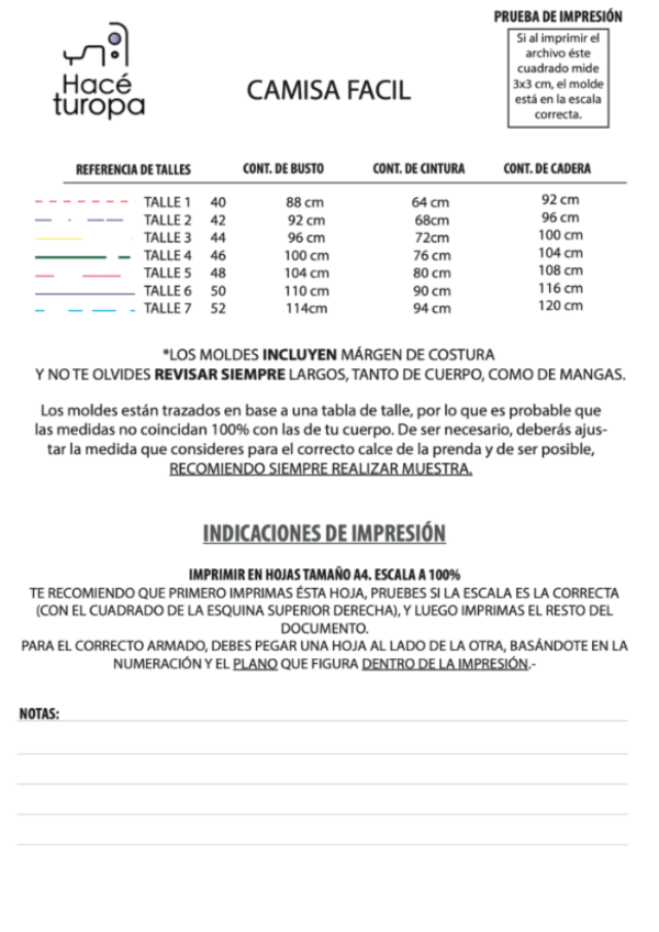 Producto - MOLDE CAMISA O VESTIDO CAMISERO + VIDEO TUTORIAL - 2