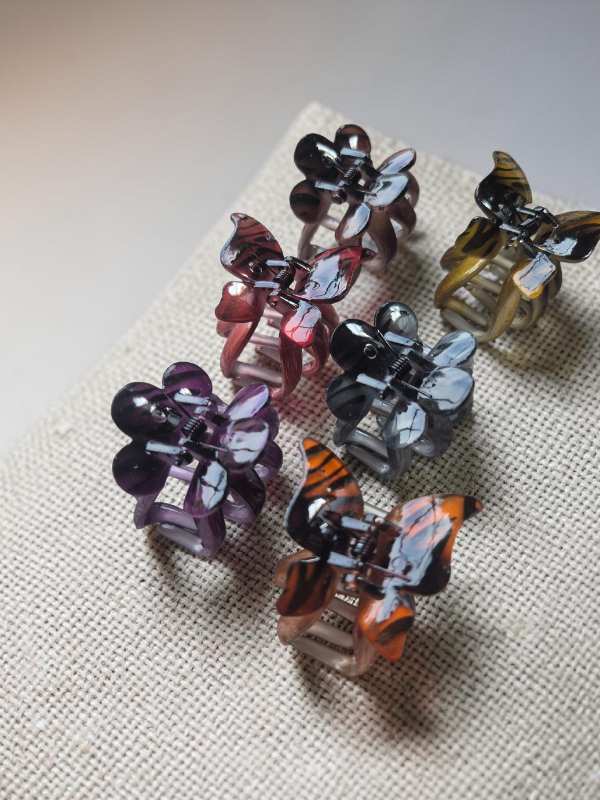 Producto - Broche Mariposa - Flor Print Cebra x 6