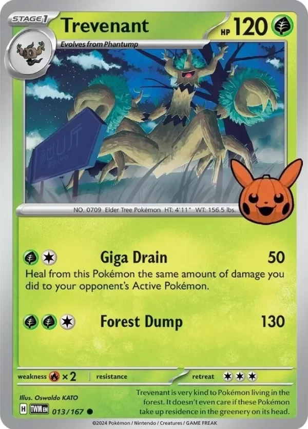 Producto - Trevenant - 013/167 - Twilight Masquerade Trick or Trade BOOster 2024