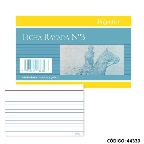 Producto - FICHAS RAYADAS N 3 x100 130g