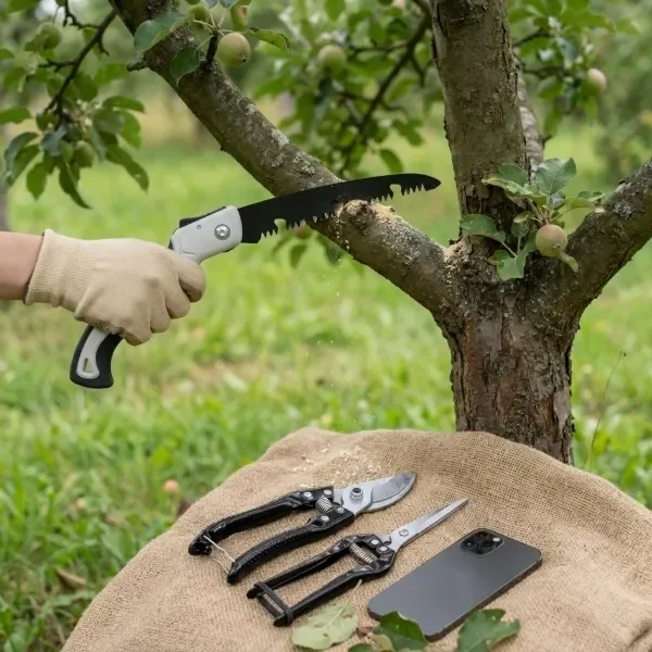 Producto - Set de Poda Jardín 3 Piezas: Tijera de Podar, Punta Fina y Serrucho Plegable - 2