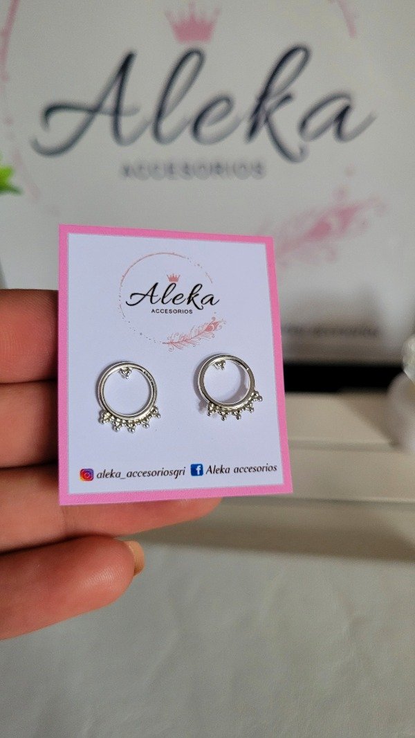 Producto - Aros hindú de acero blanco - 0