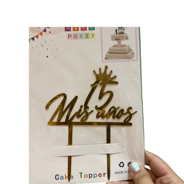 Producto - Topper Dorado Mis 15
