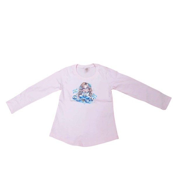 Producto - Camiseta Nena estampa Argentina rosa claro T6 y T12