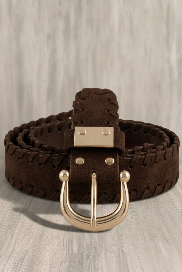 Producto - Cinturon gamuza trenzado choco