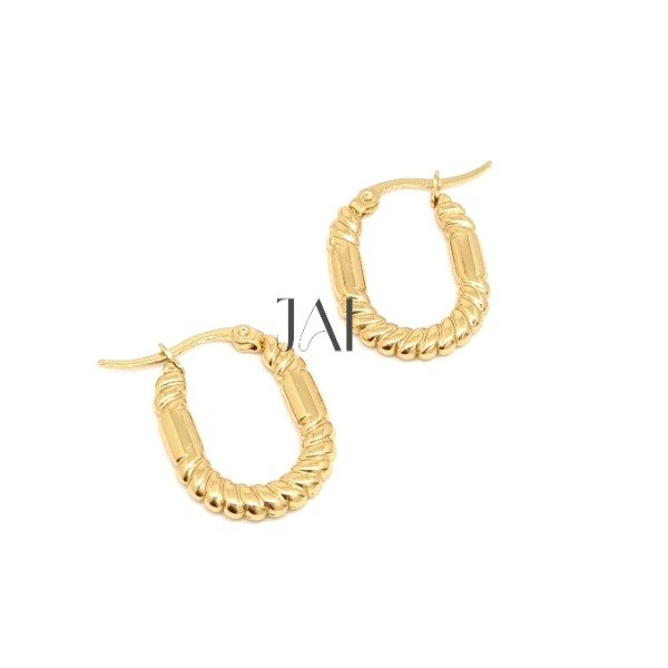 Producto - Argollas liso y soga doradas