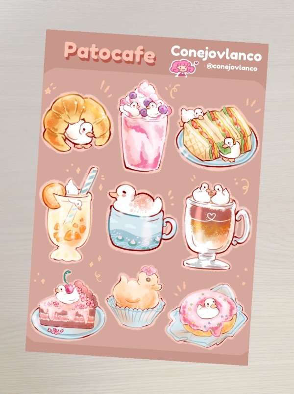 Producto - Plancha de stickers Patocafe 1