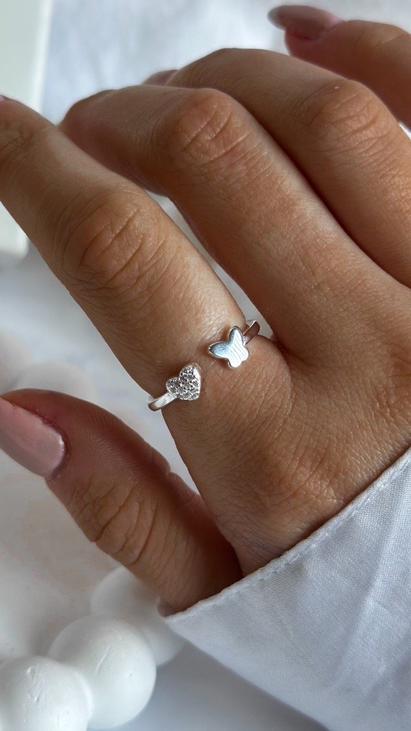 Producto - Anillo abierto mariposa corazón
