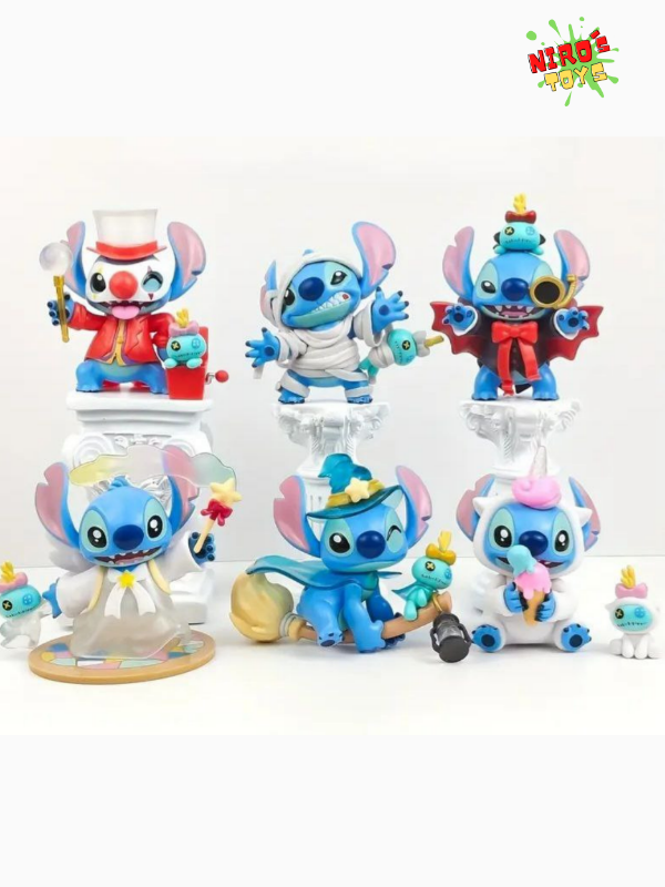 Producto - Stitch set x6 (10cm) Mod. 19 - Figura Stitch - Nirostoys