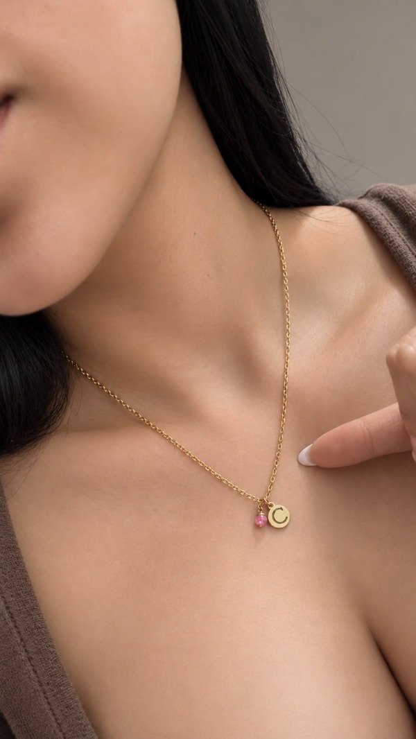 Producto - Collar Personalizado con Inicial y Zirconia - 1
