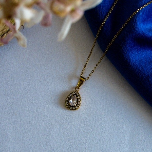 Producto - Dije Gota Cúbic y Strass