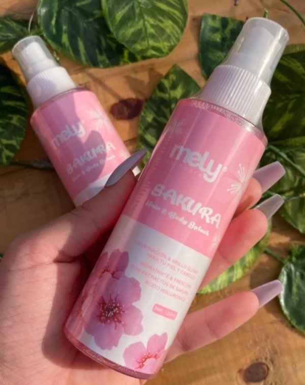 Producto - BODY SPLASH PARA PELO Y CUAERPO SAKURA MELY CON GLITERS