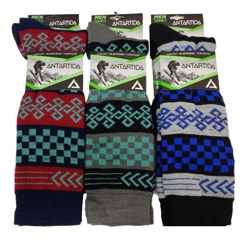 Producto - Media Antartida Termica Hombre Lisa/estampada x6 Pares