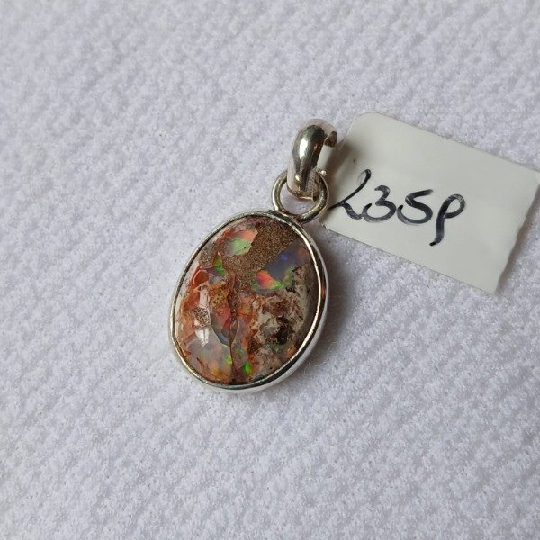 Producto - Dije Plata 925 con ópalo cantera marrón