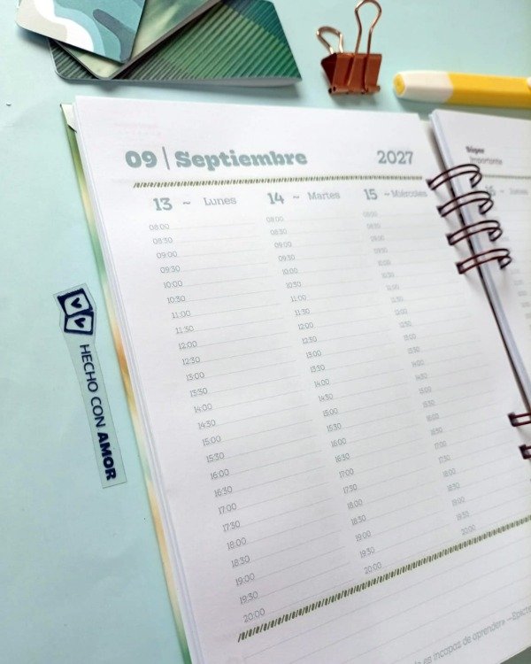 Producto - Agenda semanal Vertical con horarios Marine - 6