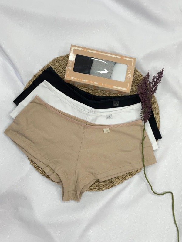 Producto - ART 1058- TEIA-  Pack x3 Culotte MiniShort de Algodon Lisas T:Especial