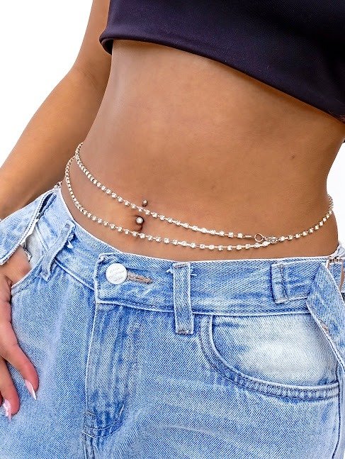 Producto - Belly Chains STRASS plateado
