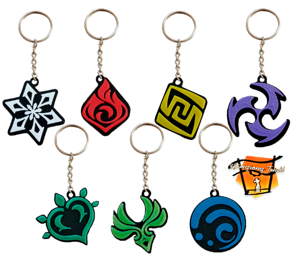 Producto - Llaveritos 7 Elementos Genshin Impact Llaveros Anemo Cryo 3d