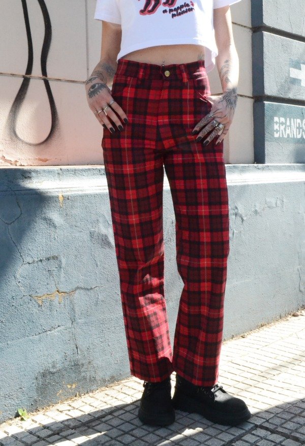 Producto - Pantalón Plaid - Rojo