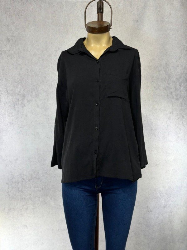Producto - CAMISA ROW NEGRA LINO ELASTIZADO - 0