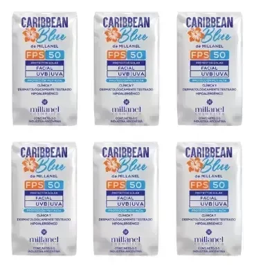 Producto - Pounch Protector Solar Facial (en Sobre) - Caribbean Blue Millanel 5g