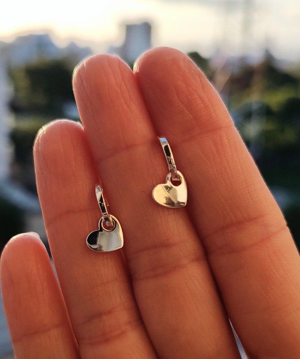 Producto - Argollitas new corazón. Plata 925