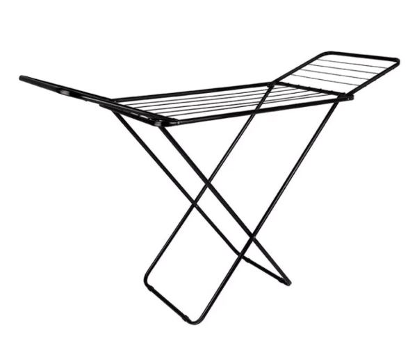 Producto - Tender Ropa de Pie c/Alas -Acero Pintado -171x46x95cm -Plegable -Compacto -Black