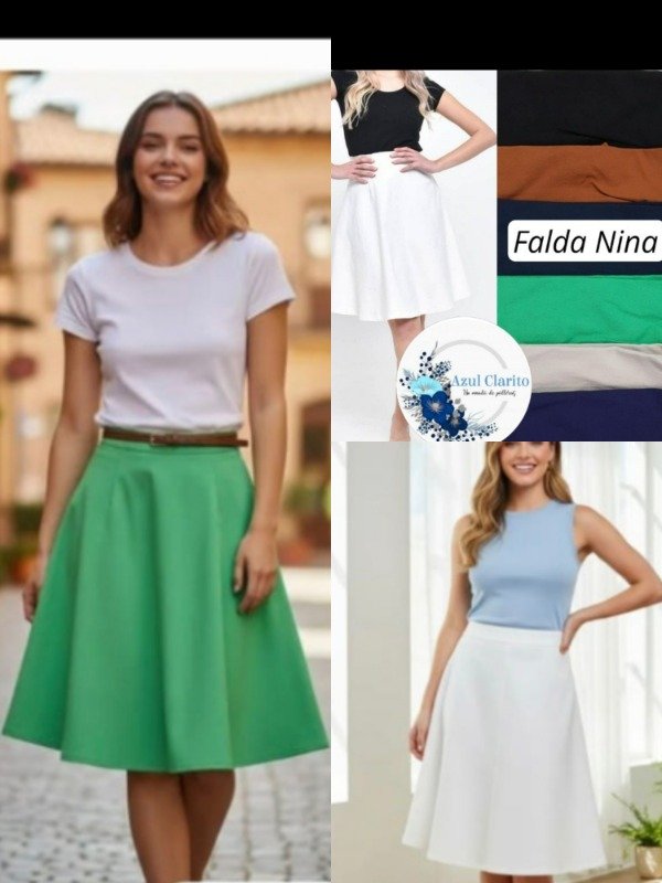 Producto - Nina falda plato de bengalina elastizada