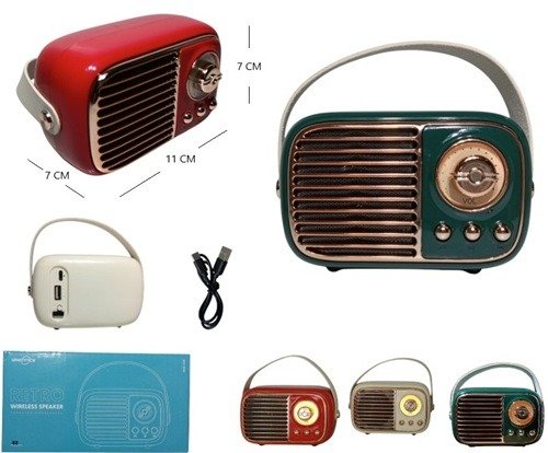 Producto - Radio Vintage BT/FM/MP3 (recargable)