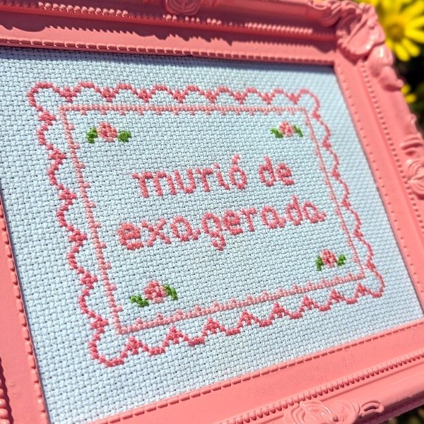 Producto - Bordado Murió de exagerada - 1
