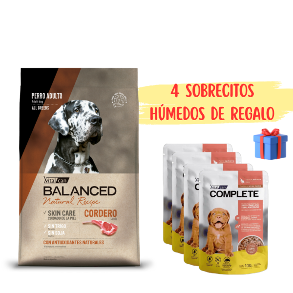 Producto - VITAL CAN BALANCED Natural Recipe Cordero x 15 kg + POUCHS DE REGALO