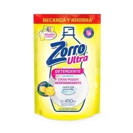 Producto - Detergente Zorro Doy pack limon c/glic x450ml