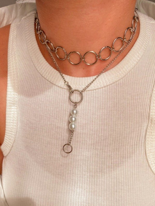 Producto - Collar 3 Perlas. Fantasia