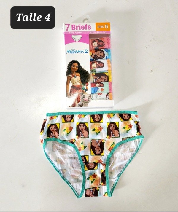 Producto - Pack de 7 bombachas disney moana talle 4