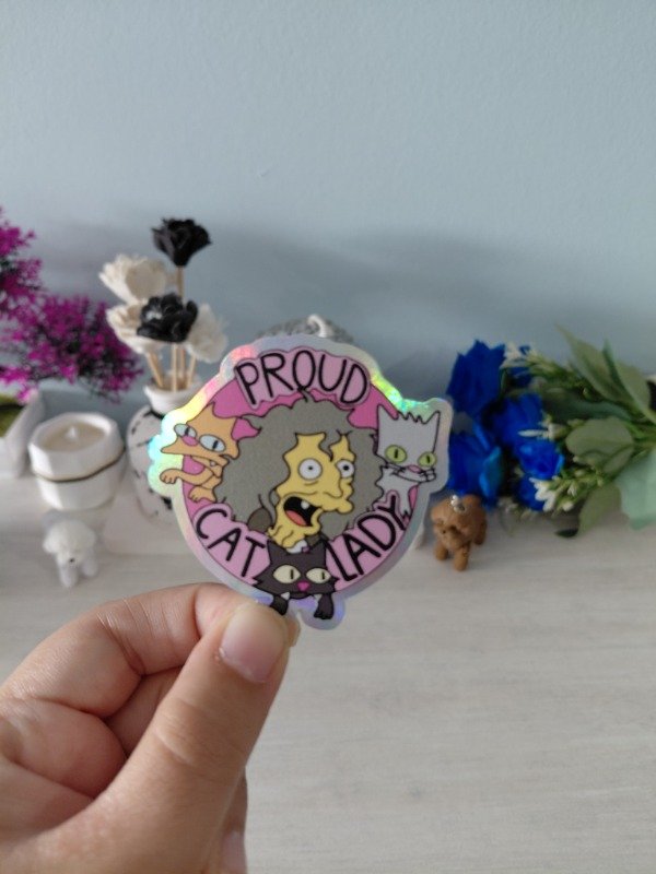 Producto - Stickers holográficos - Colección "Los Simpson" 0153 - Proud cat lady