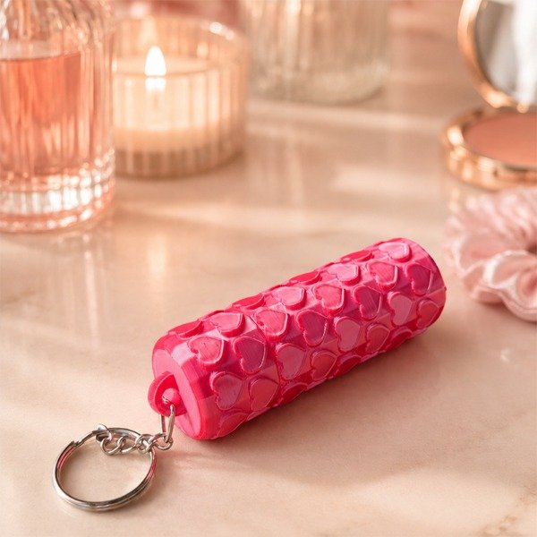 Producto - Llavero Porta Labial Balsamo Protector Corazones