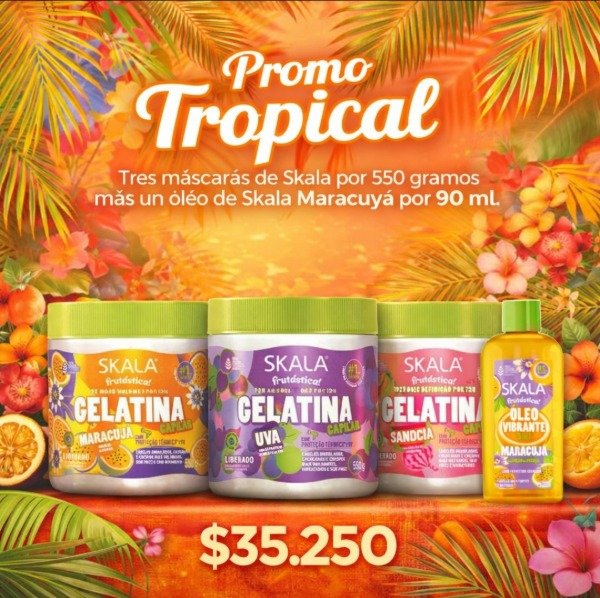 Producto - promo verano tropical 3 mascaras skala de 550 ml + oleo de 90 ml