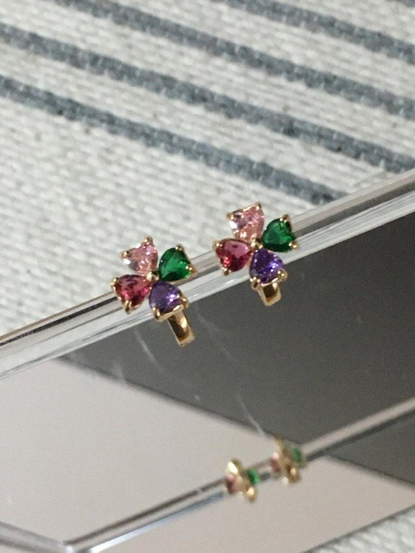 Producto - Argollas Flores Acero Dorado